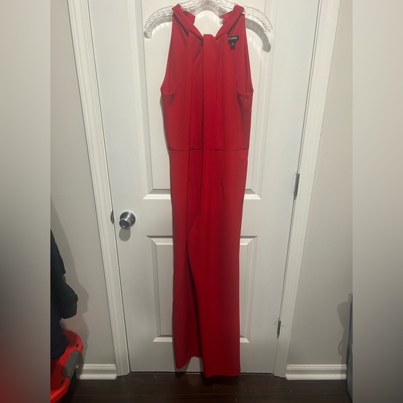 Roz & Ali Red Halter Top Jumpsuit Sz 10 - Picture 2 of 5